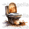 4K Toilet Clipart in Oil Painting Style: Vector & SVG
