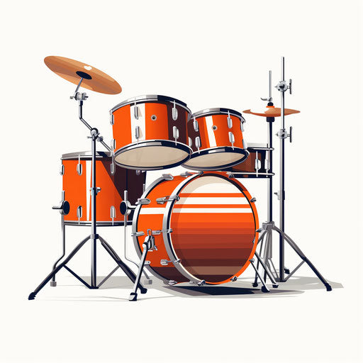 Drum Clipart in Minimalist Art Style: 4K Vector & SVG