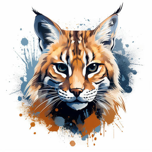 4K Vector Wildcat Clipart in Chiaroscuro Art Style