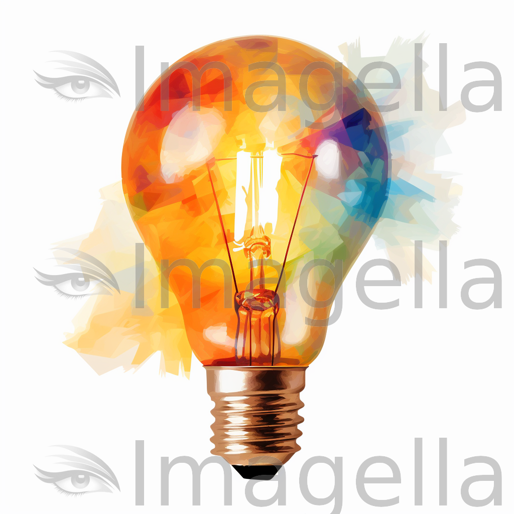 4K Bulb Clipart in Impressionistic Art Style: Vector & SVG
