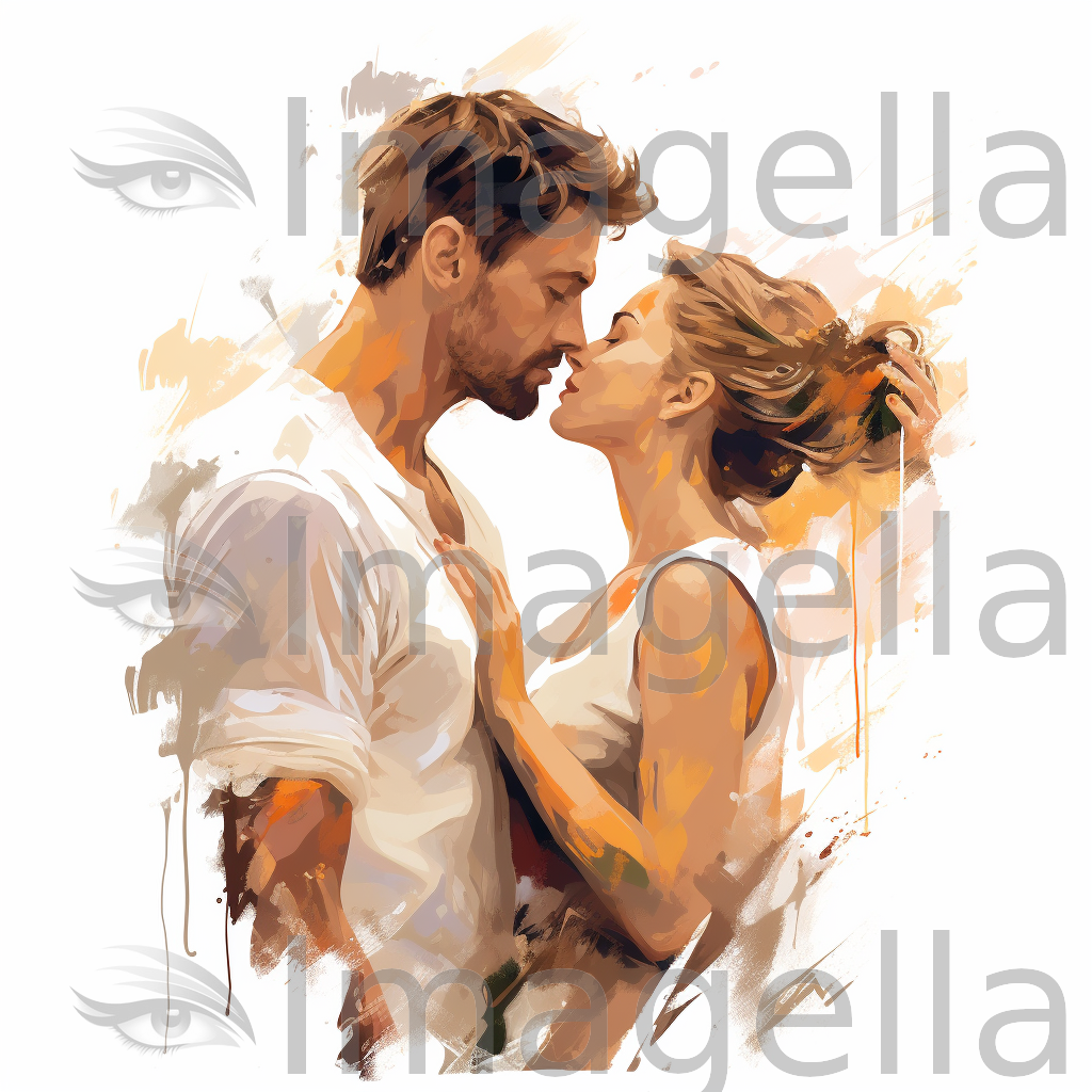 Couple Vector Png Clipart in Impressionistic Art Style: Vector & 4K