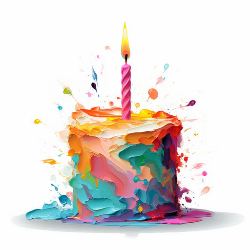 Birthday Candle Clipart in Impressionistic Art Style: Vector & 4K