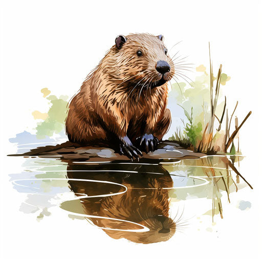 Beaver Clipart in Chiaroscuro Art Style: Vector & 4K