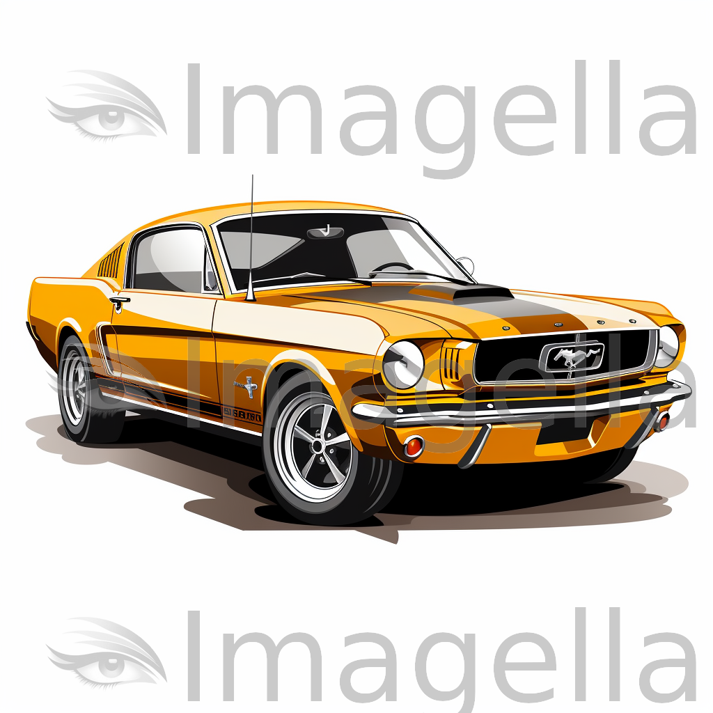Mustang Clipart in Minimalist Art Style: 4K Vector Clipart
