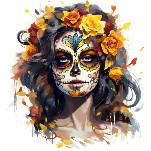 4K Day Of The Dead Clipart in Oil Painting Style: Vector & SVG