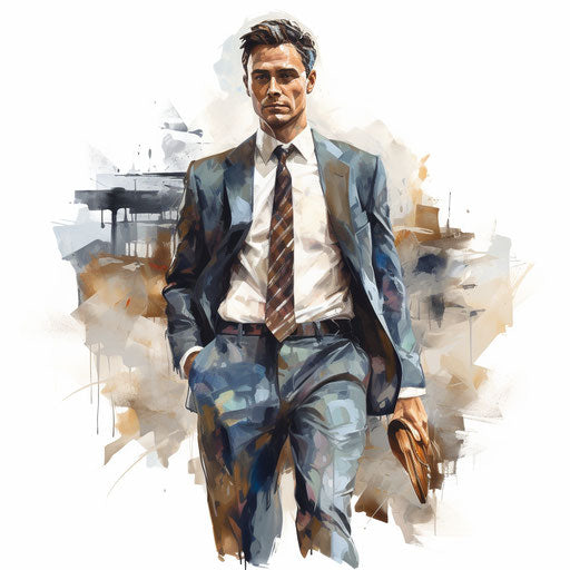 Businessman Clipart in Oil Painting Style: 4K Vector Clipart