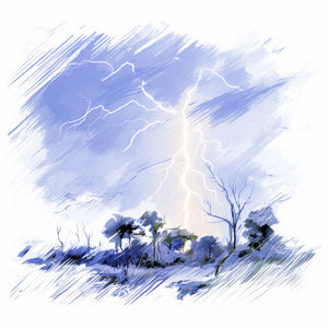 4K & Vector Lightning Clipart in Impressionistic Art Style