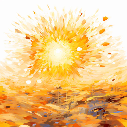 Sol Clipart in Impressionistic Art Style: 4K Vector Clipart