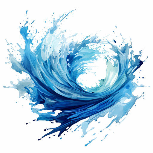 Water Splash Clipart in Impressionistic Art Style: 4K Vector Clipart