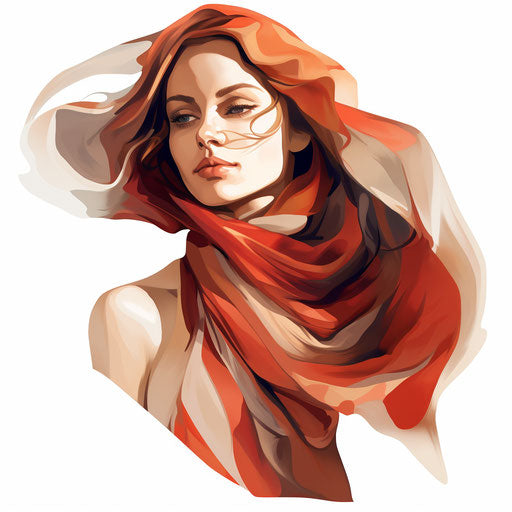 Top-Quality Scarf Clipart: Chiaroscuro Art Style, Vector, 4K