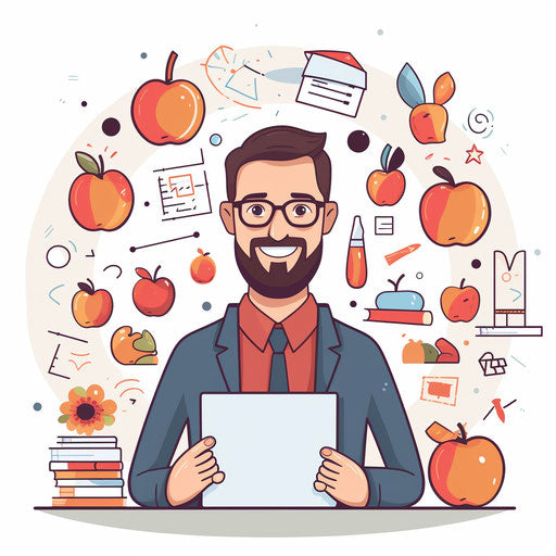Top-Quality Teacher Clipart: Minimalist Art Style, Vector, 4K
