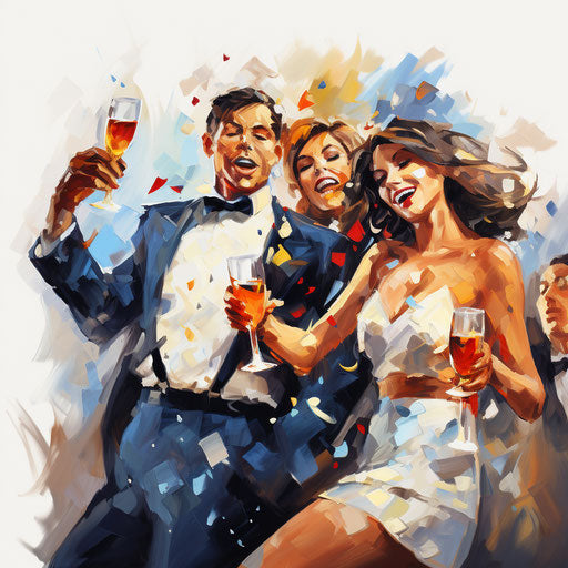 4K Party Clipart in Oil Painting Style: Vector & SVG