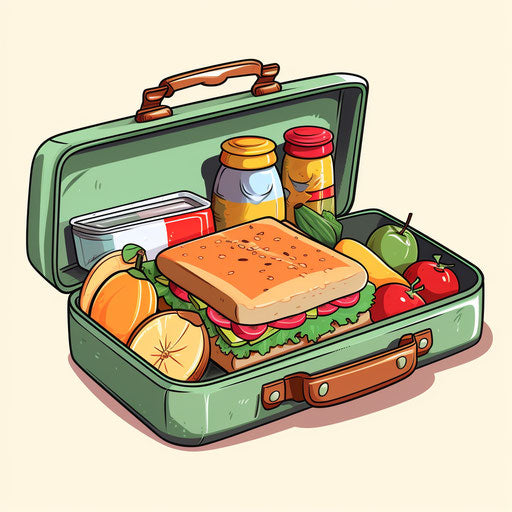 Lunch Box Clipart in Chiaroscuro Art Style: 4K Vector Clipart