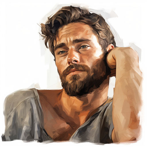 Male Clipart in Oil Painting Style: 4K & Vector