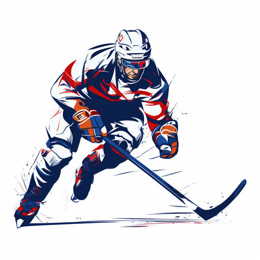 Hockey Clipart in Minimalist Art Style Artwork: High-Res 4K & Vector