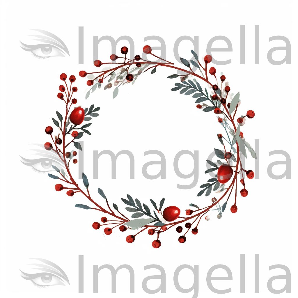 Wreath Clipart in Minimalist Art Style: 4K & SVG