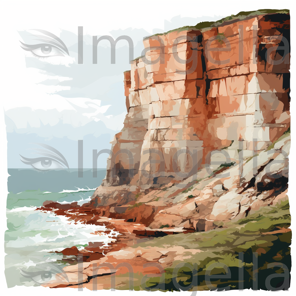 Cliff Clipart in Oil Painting Style: 4K, Vector & SVG Clipart