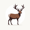 Reindeer Clipart in Minimalist Art Style: 4K & Vector