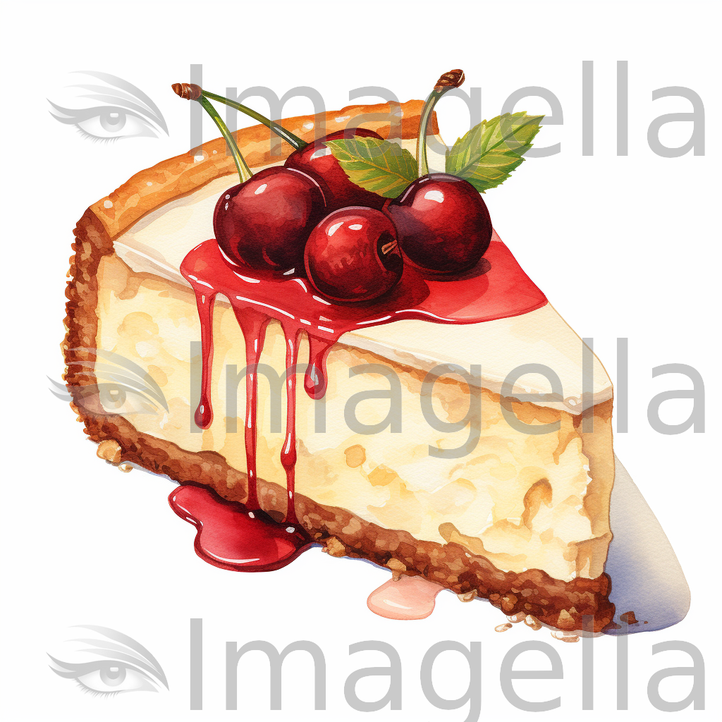 Cheesecake Clipart in Oil Painting Style: 4K Vector & SVG