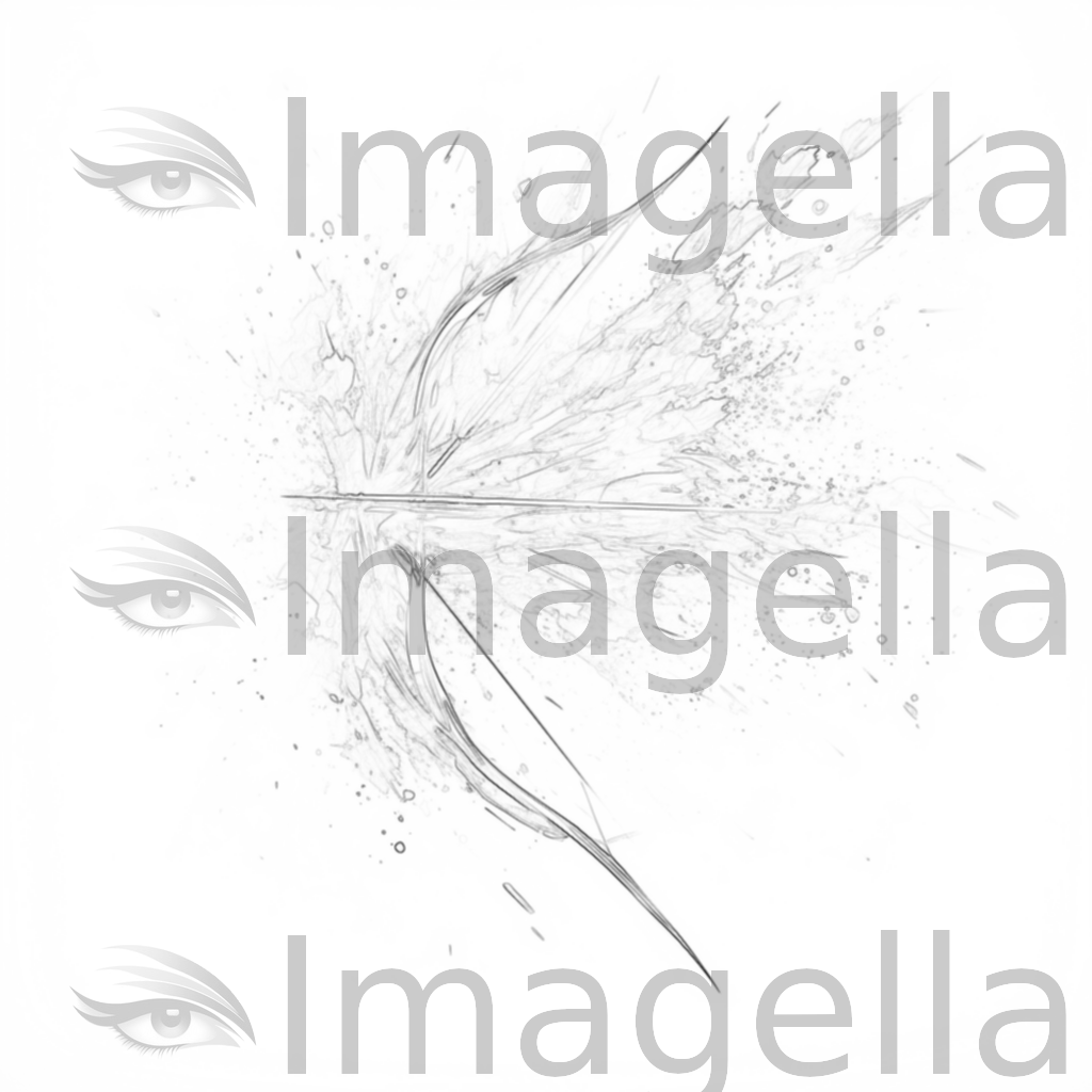 Bow And Arrow Clipart in Impressionistic Art Style: 4K Vector Clipart