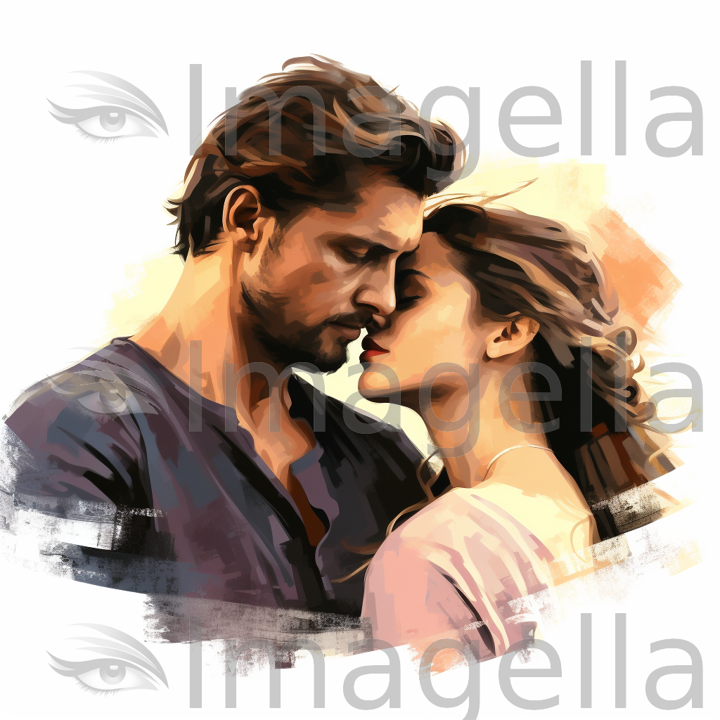 4K Vector Couple Vector Png Clipart in Oil Painting Style