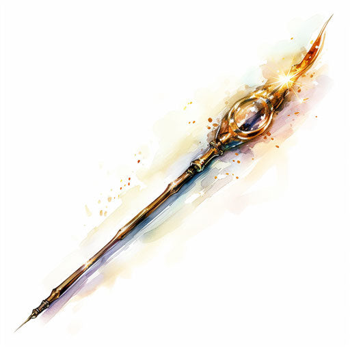 High-Res Magic Wand Clipart in Oil Painting Style Art: 4K & Vector
