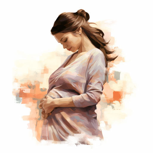 Pregnant Woman Clipart: 4K & Vector in Impressionistic Art Style