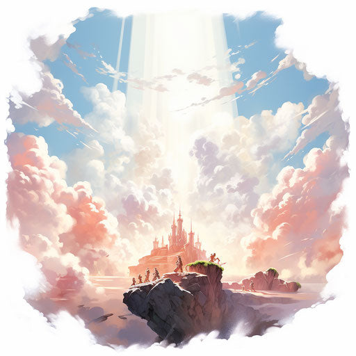 Heaven Clipart in Oil Painting Style Artwork: 4K Vector & PNG