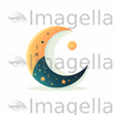 Crescent Moon Clipart in Minimalist Art Style: 4K & SVG
