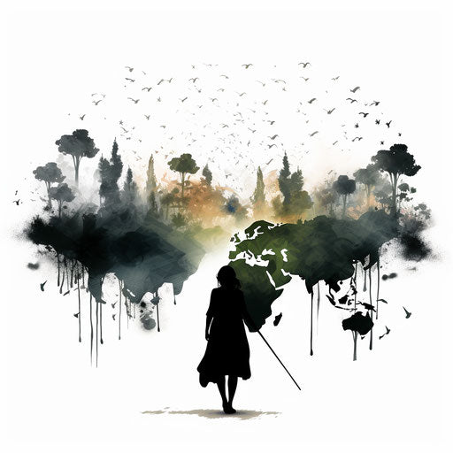 World Clipart in Chiaroscuro Art Style: 4K & Vector