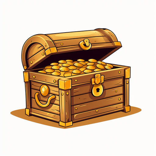Minimalist Art Styled Treasure Box Graphics: 4K Vector Art