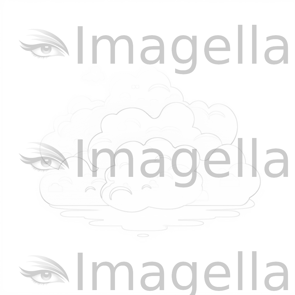Cloud Clipart in Minimalist Art Style: 4K & SVG