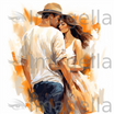 4K Couple Vector Png Clipart in Impressionistic Art Style: Vector & SVG