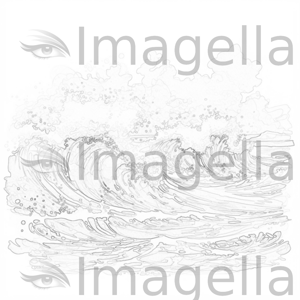 Sea Clipart in Oil Painting Style: 4K Vector Clipart