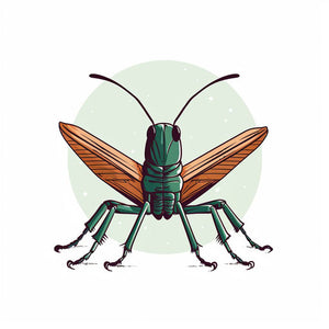 4K Vector Grasshopper Clipart in Minimalist Art Style