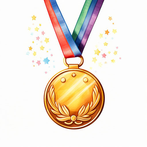 Medal Clipart in Impressionistic Art Style: High-Def Vector & 4K Clipart