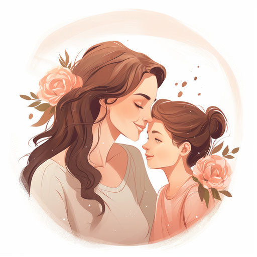 Mothers Day Clipart in Minimalist Art Style: High-Res Vector & 4K