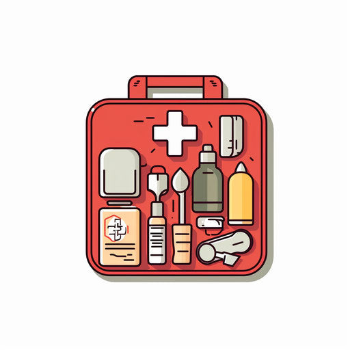 4K Vector First Aid Kit Clipart in Minimalist Art Style