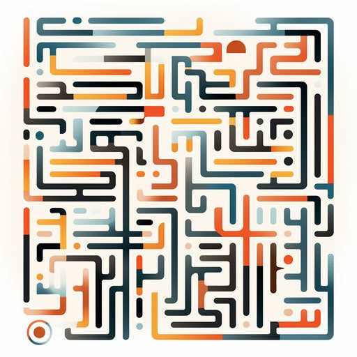 Minimalist Art Styled Maze Graphics: Vector, 4K