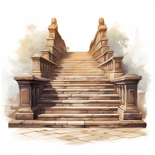 Steps Clipart in Chiaroscuro Art Style Art: High-Res 4K & Vector