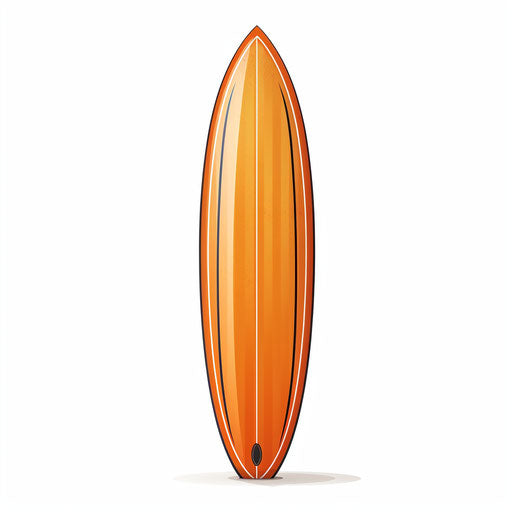 Surfboard Clipart in Minimalist Art Style: 4K Vector & SVG