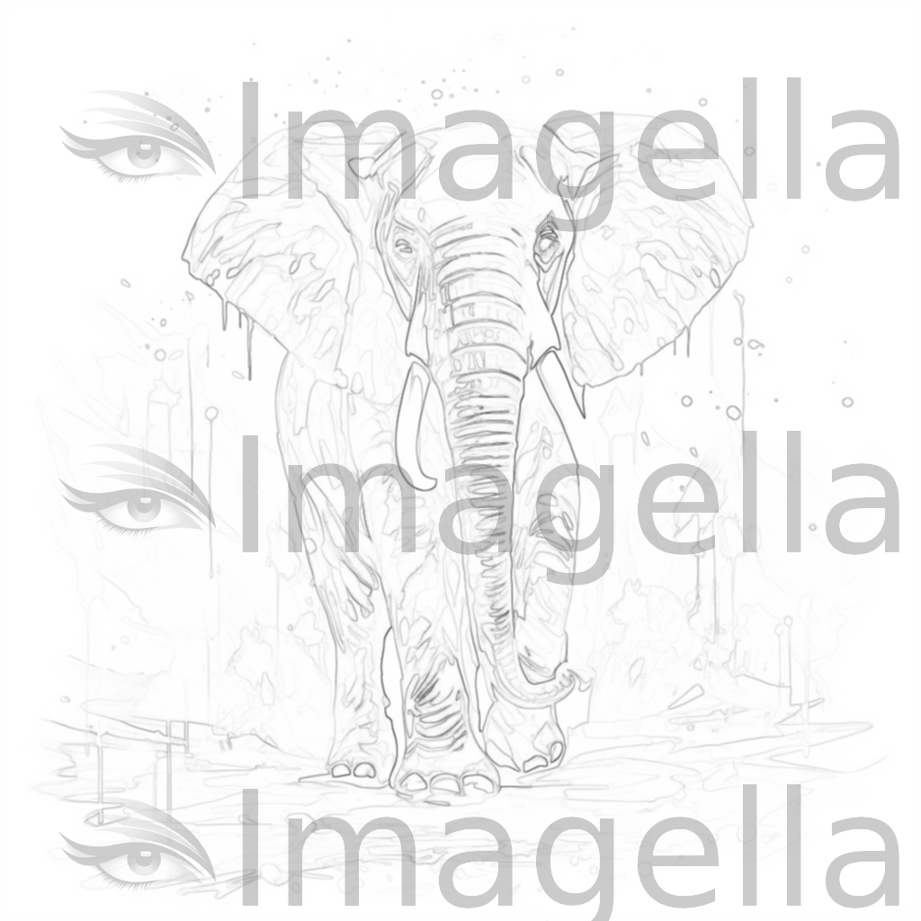 Elephant Clipart in Impressionistic Art Style: Vector & 4K
