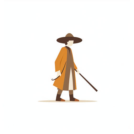 Pilgrim Clipart in Minimalist Art Style: Vector ARt, 4K, EPS, PNG