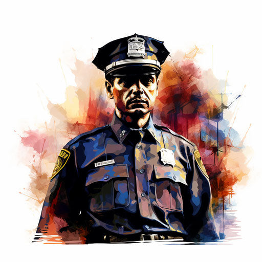 Cop Clipart in Impressionistic Art Style: Vector & 4K
