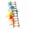 Ladder Clipart in Oil Painting Style: 4K Vector Clipart