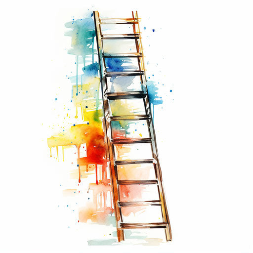 Ladder Clipart in Oil Painting Style: 4K Vector Clipart
