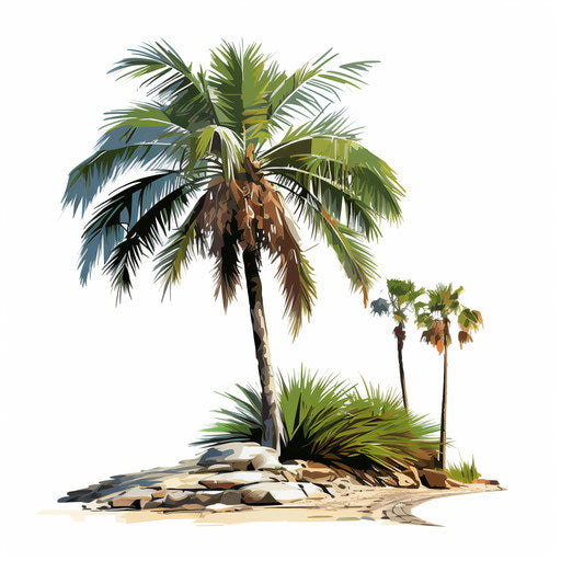 Palm Clipart in Chiaroscuro Art Style: Vector & 4K