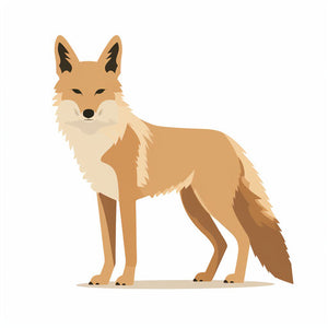 4K Vector Coyote Clipart in Minimalist Art Style