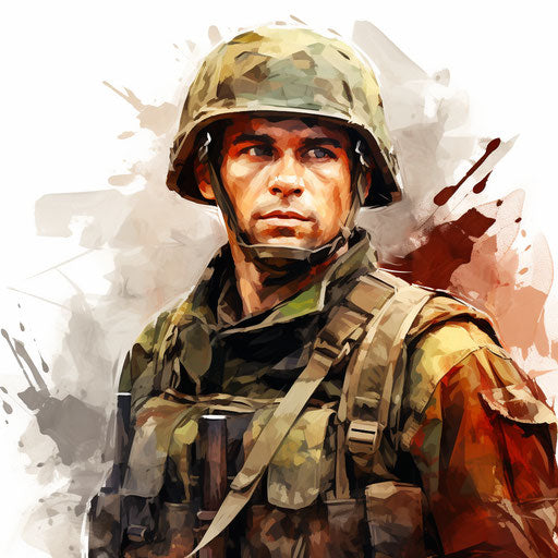 Military Clipart in Oil Painting Style: Vector & 4K