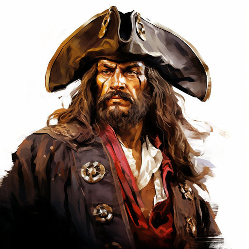 Chiaroscuro Art Style Pirate Graphics: High-Res 4K & Vector
